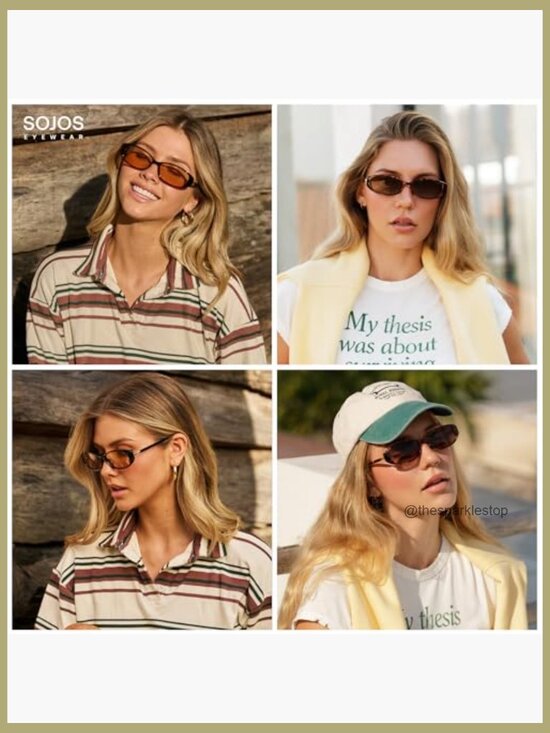 Polarized Retro Oval Sunglasses Lightweight Plastic Frame UV400 Protection main image 4